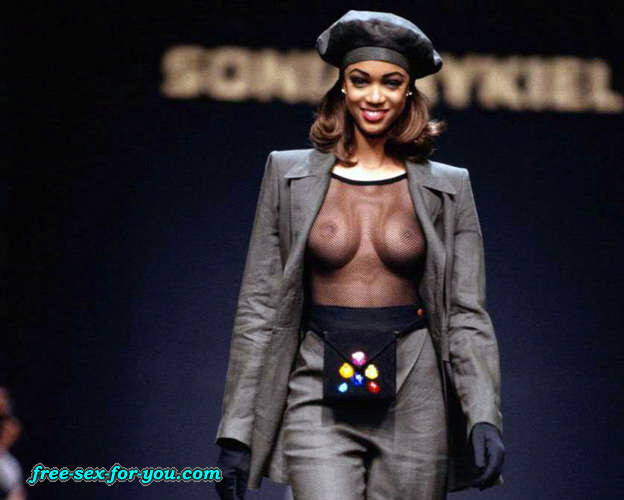 Tyra Banks showing her tits in see thru and posing sexy #75423366
