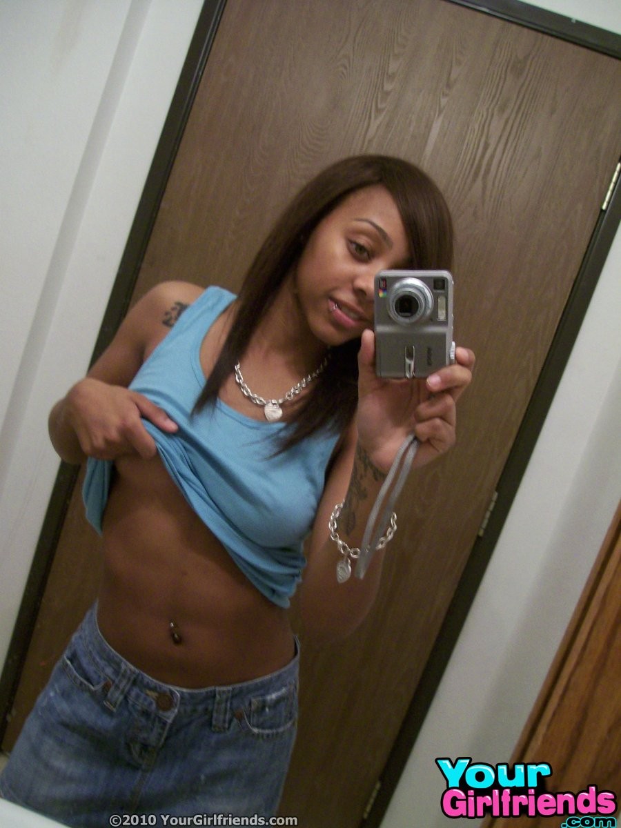 Ebony princess plays with her tits and snatch while snapping hot mirror pics #67332513