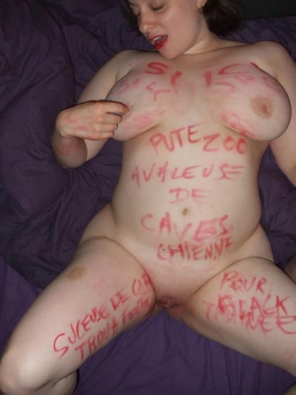 Wild BBW writes stuff on her naked body #67345820