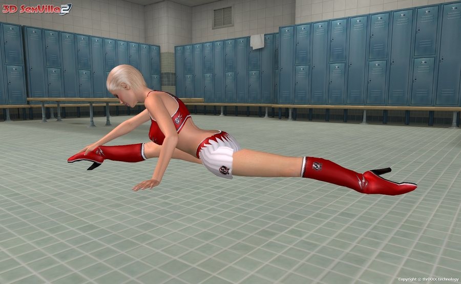 Two animated cheerleaders fingering and toying #69565448