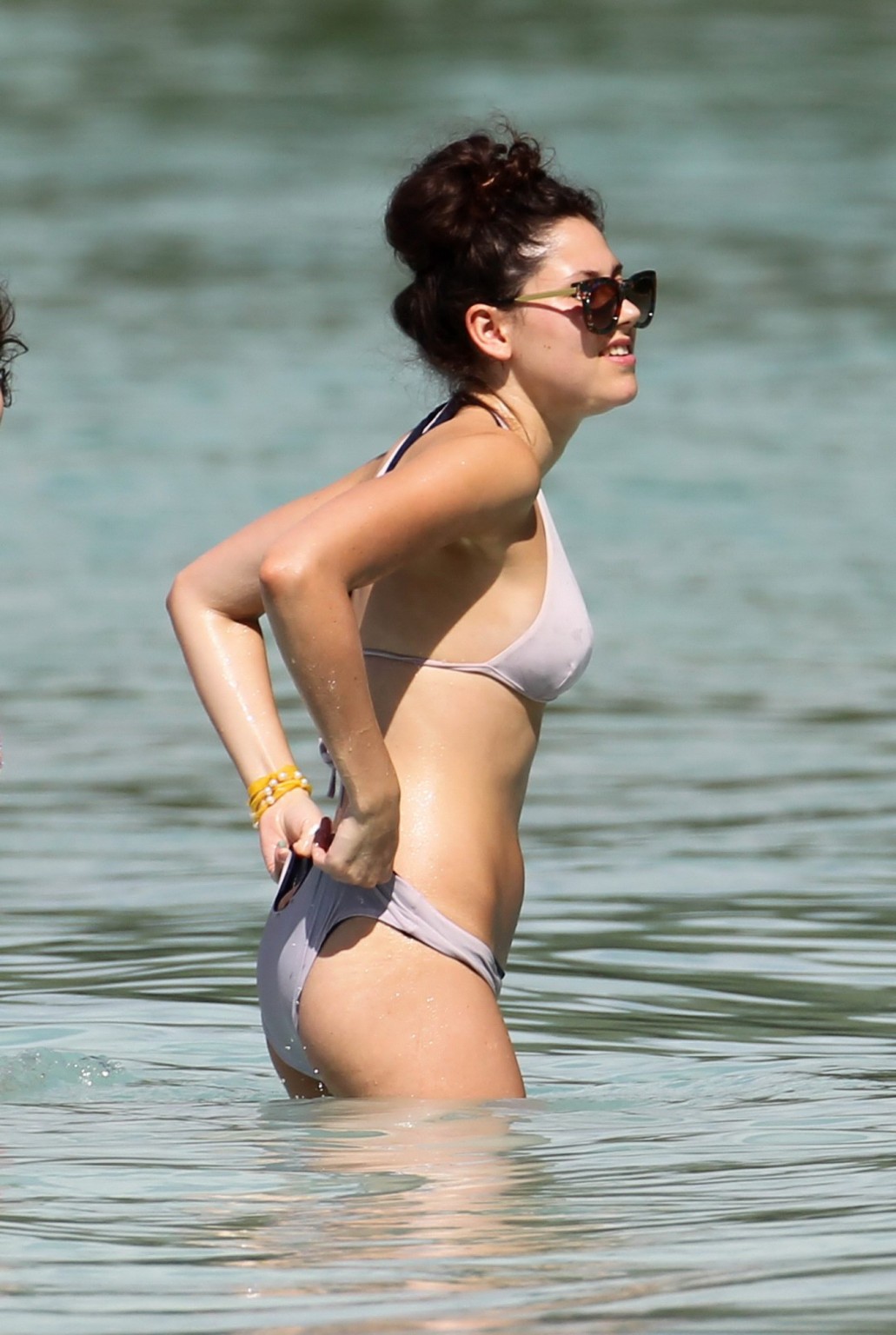 Eliza Doolittle showing ass crack in bikini on the beach in Barbados #75321643