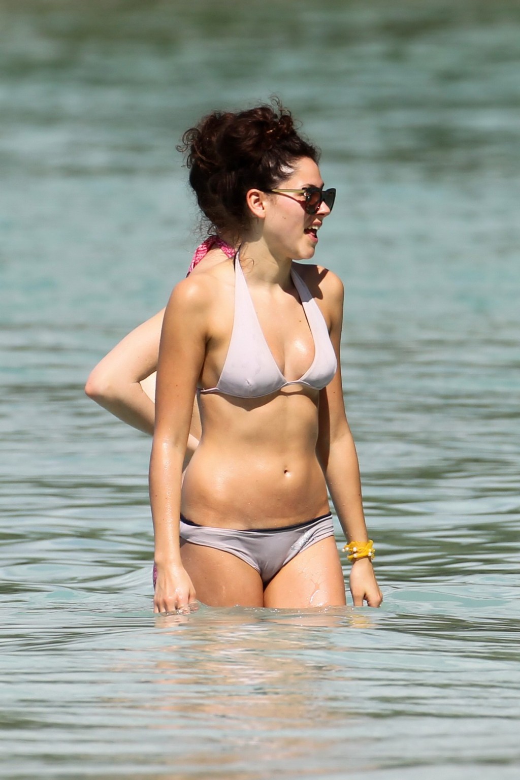 Eliza Doolittle showing ass crack in bikini on the beach in Barbados #75321655