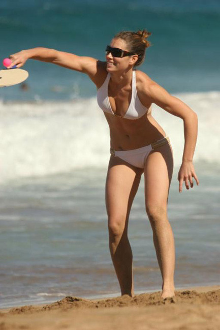 Amazing celebrity Jessica Biel paparazzi on the beach #75430846