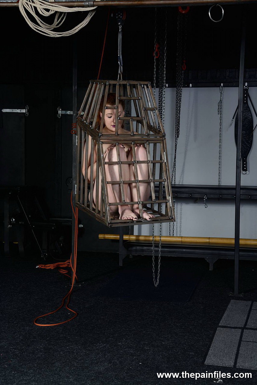 Amateur red haired subbie in a cage #71921944