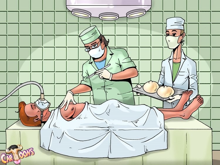 病院での手術の様子を描いたシーメールの漫画
 #69682846