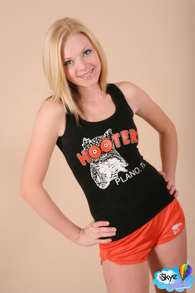 Cute teen Skye teases in her tight little hooters outfit #72603087