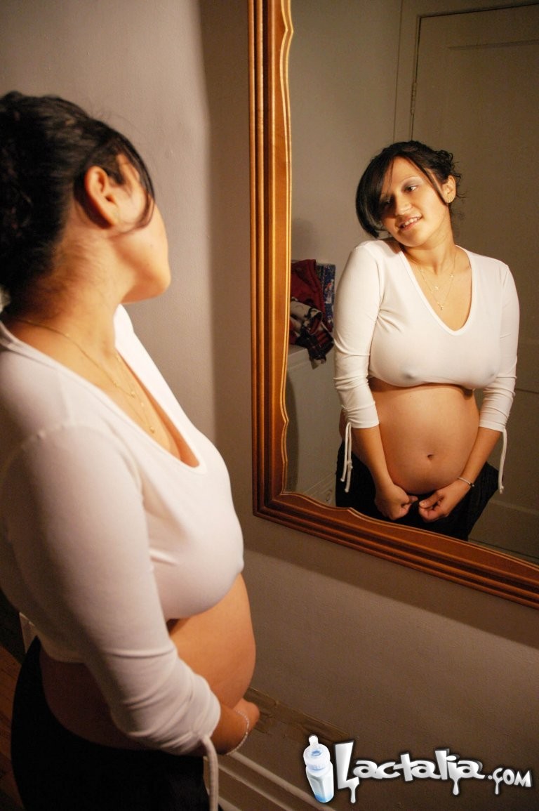 Talia  months pregnant posing in the mirror #76493842