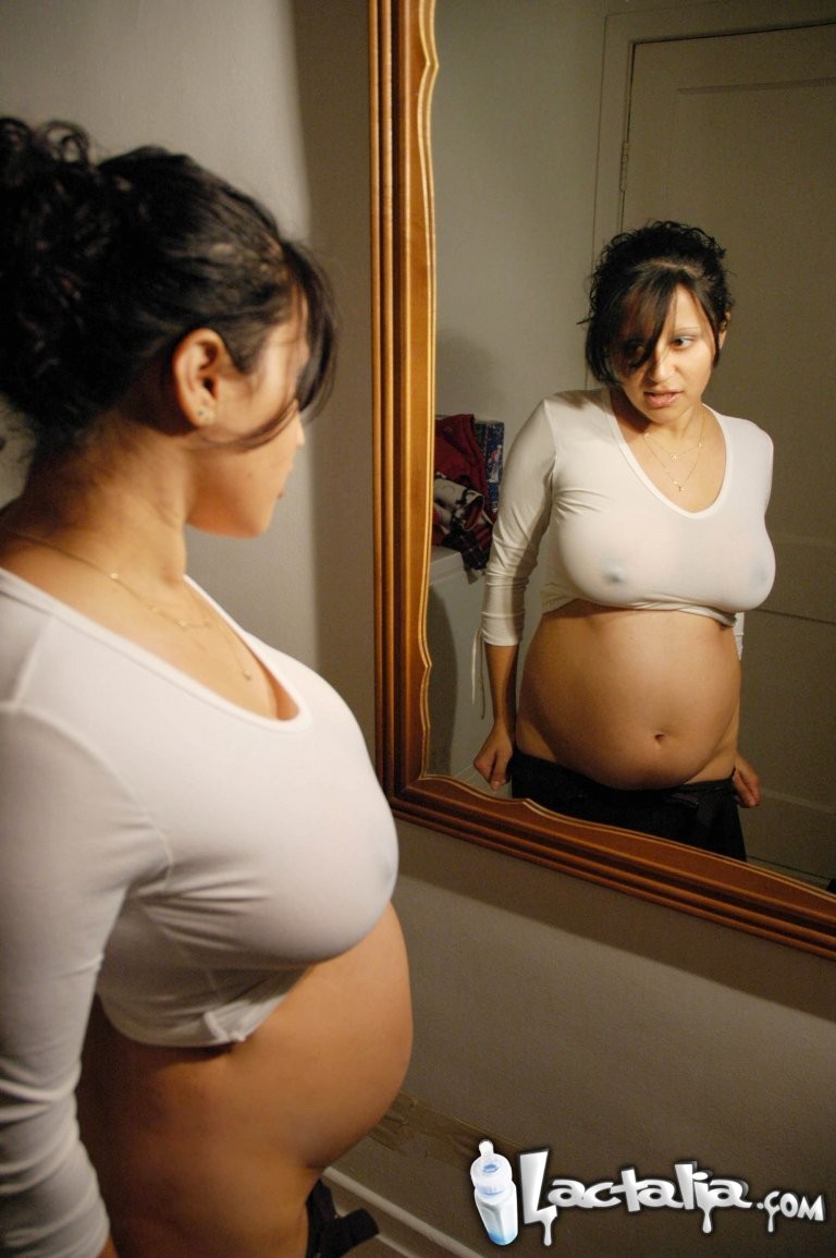 Talia  months pregnant posing in the mirror #76493851