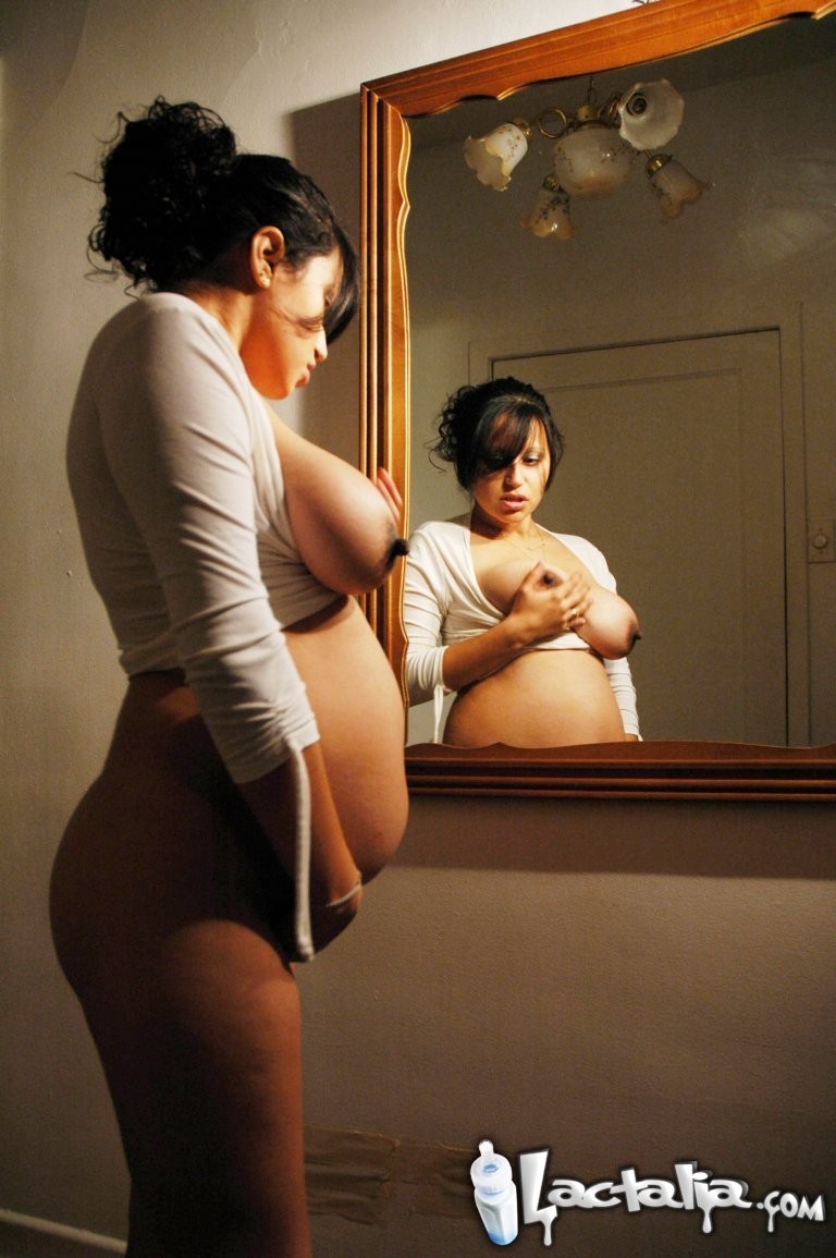 Talia  months pregnant posing in the mirror #76493905