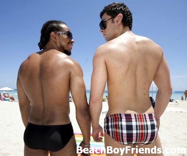 Hot and young amateur beach boys posing outdoors #76946648