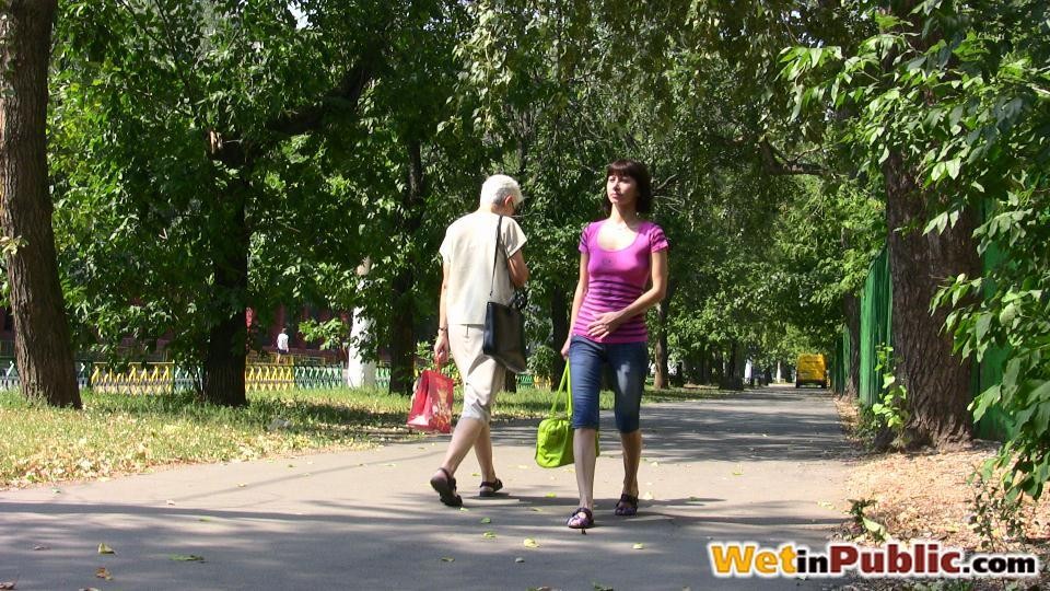 This chick looks pretty confident even after wetting herself in public #73240480