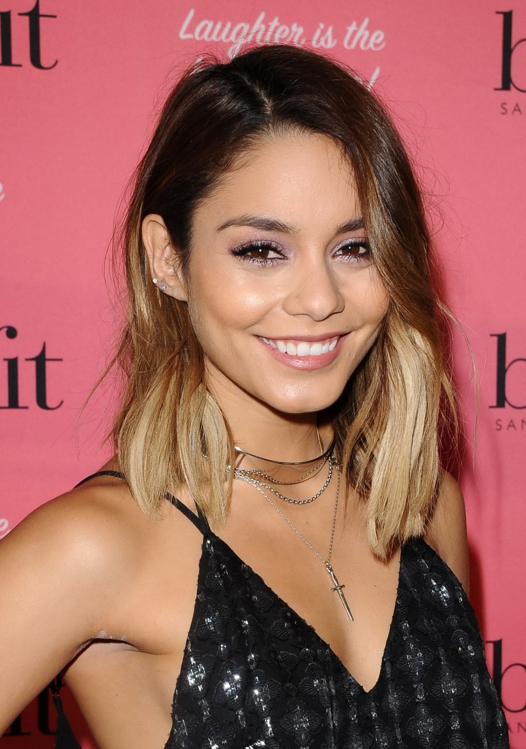 Vanessa Hudgens cleavy and leggy in skimpy top and denim shorts at Benefit Cosme #75184872