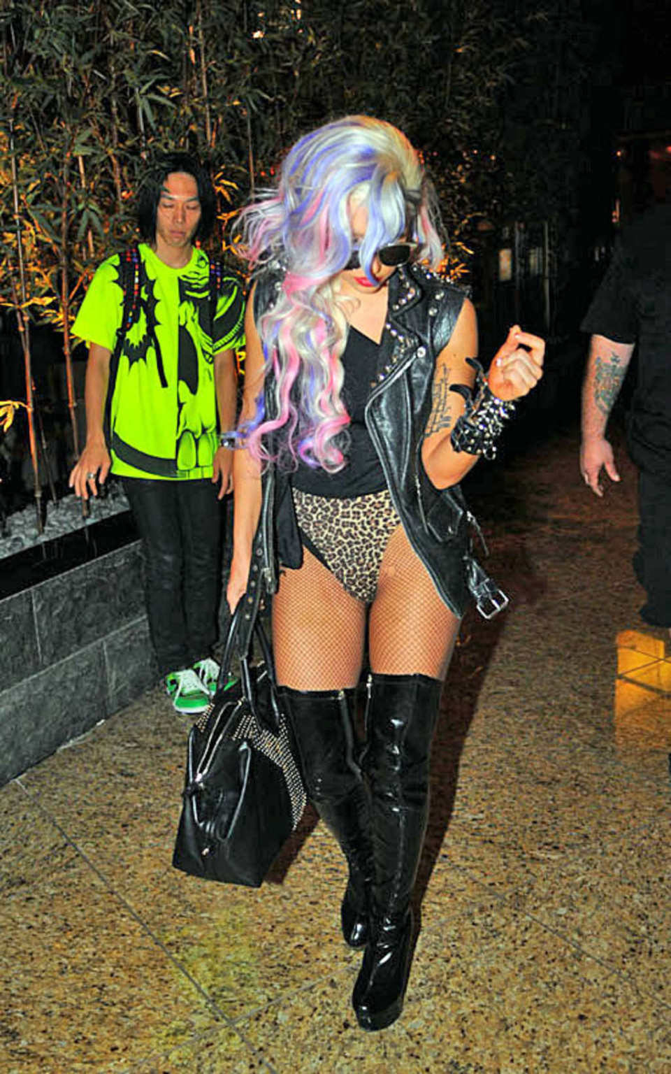 Lady Gaga flashing her nipple and look hot in fuck me boots and upskirt paparazz #75384306