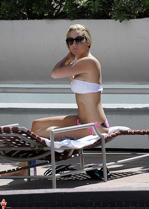 Ashley Tisdale exposing her sexy body and hot ass in bikini on pool #75284844