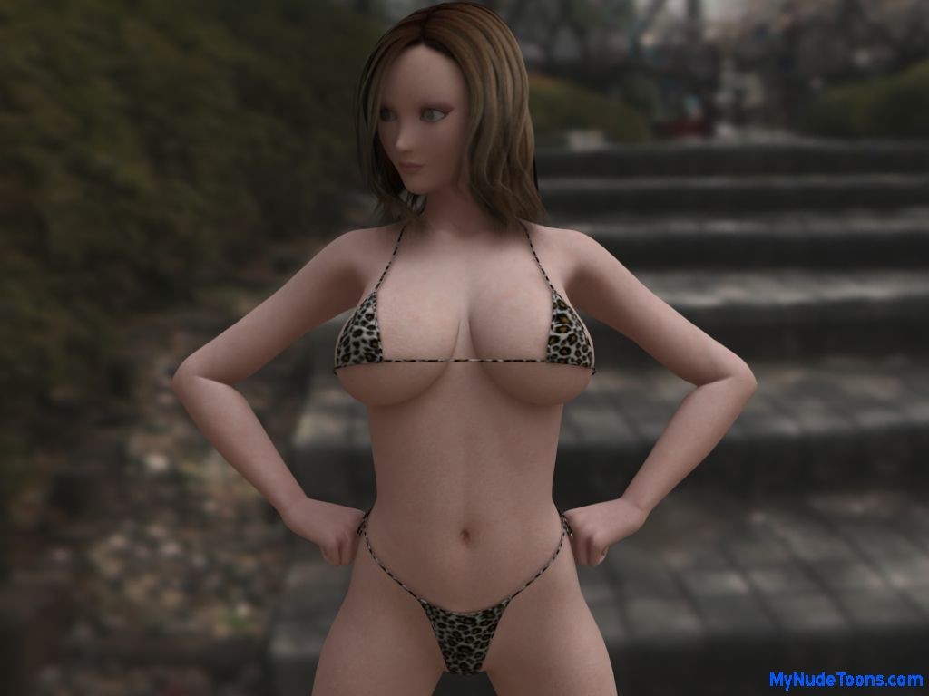 Realistic big boob toon babe in bikini #69650067