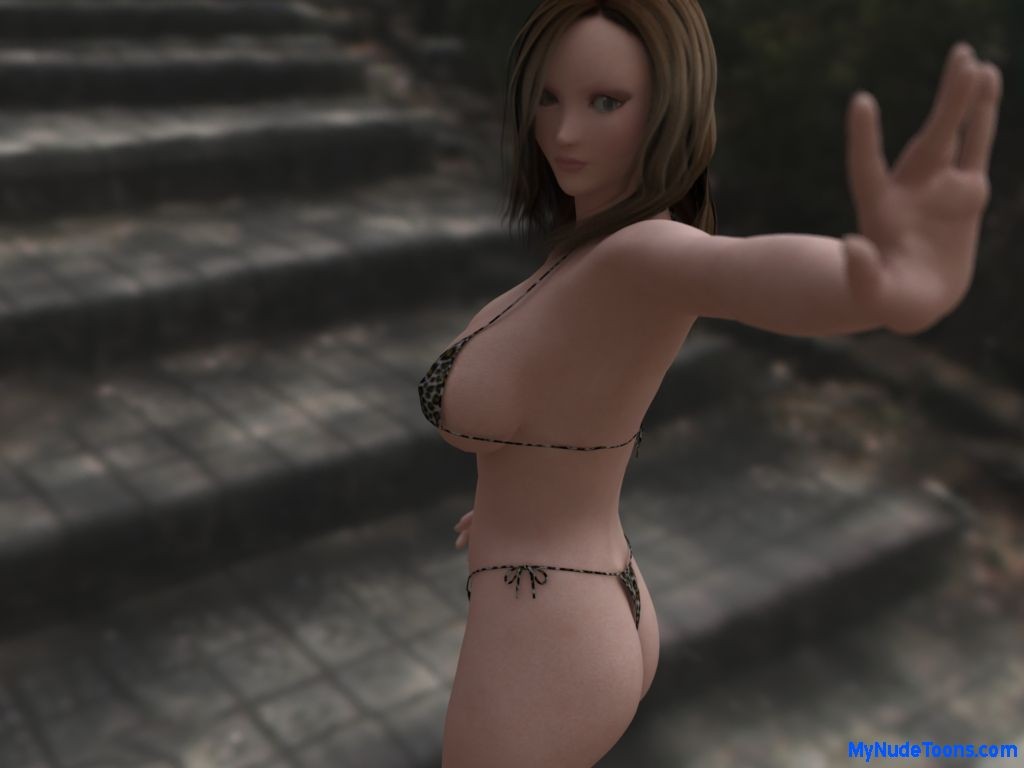 Realistische große Titten Toon Babe im Bikini
 #69650071