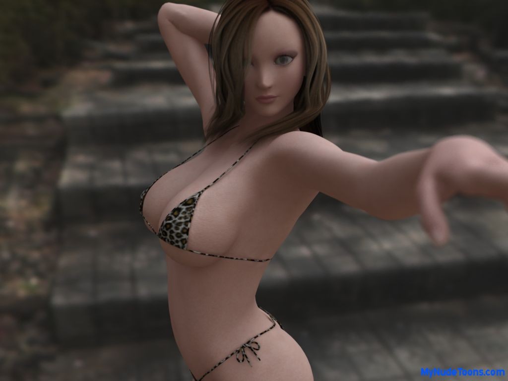 Realistic big boob toon babe in bikini #69650104