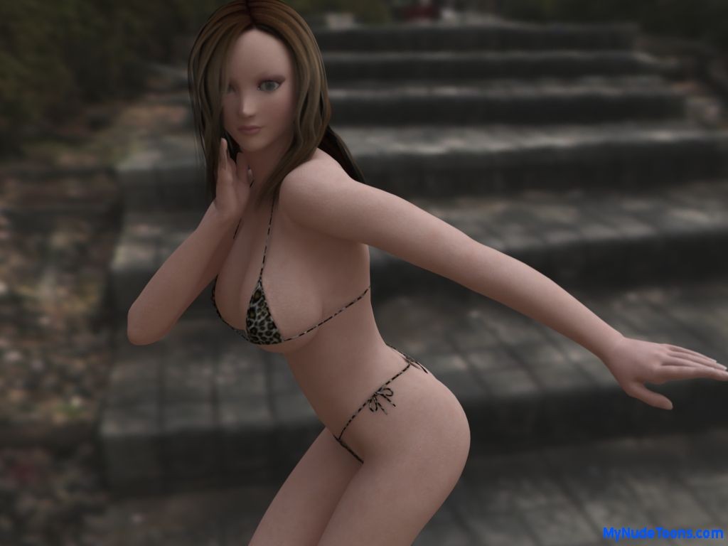 Realistic big boob toon babe in bikini #69650113