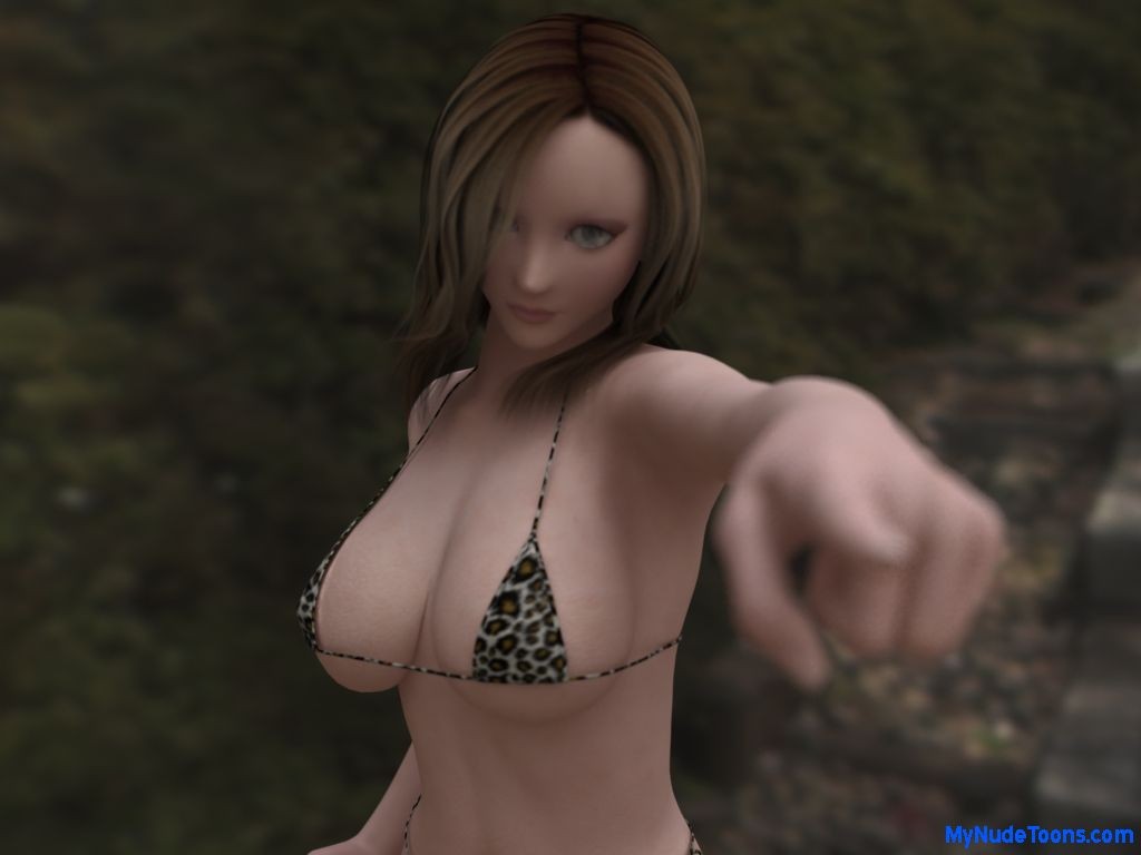 Realistic big boob toon babe in bikini #69650141