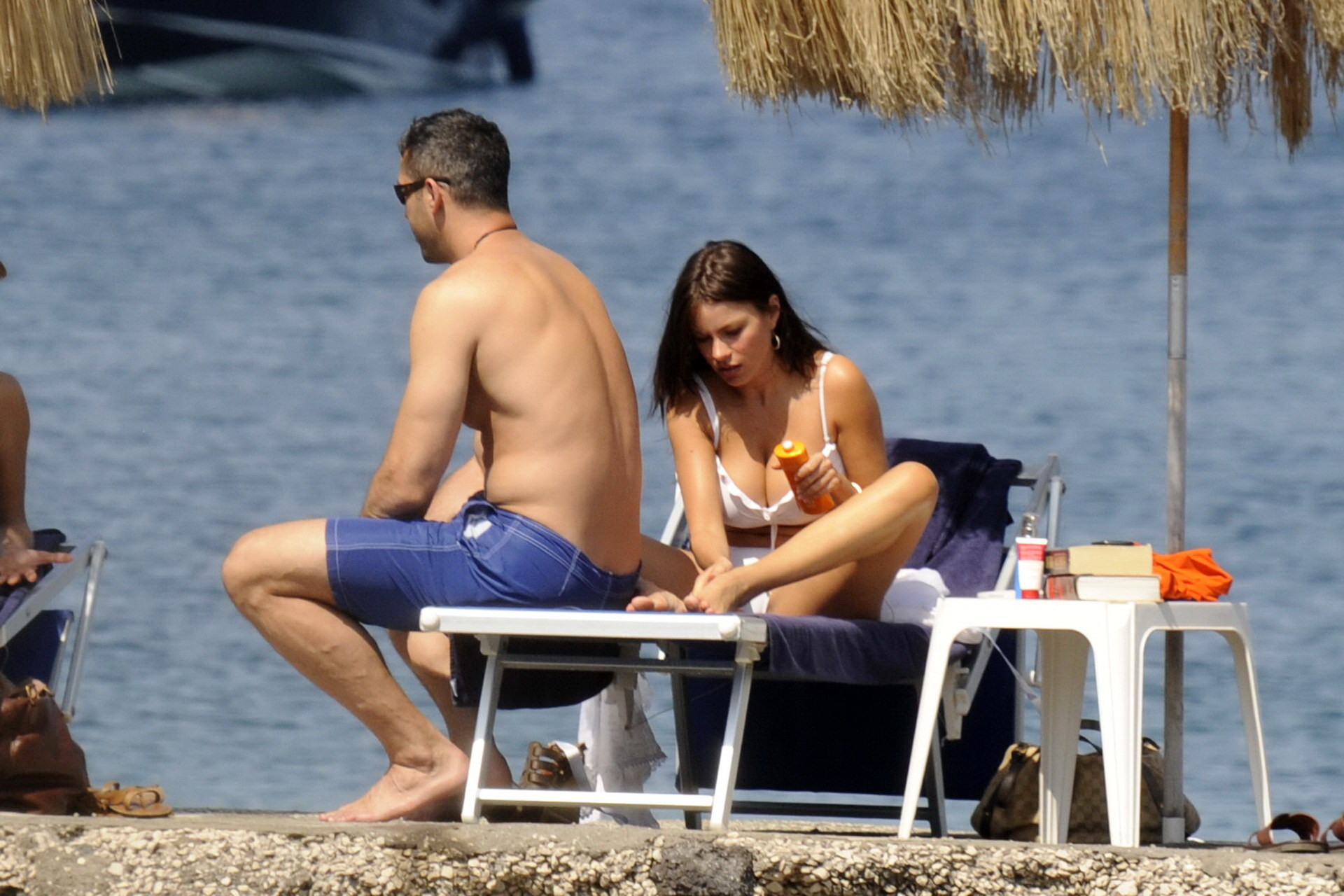 Sofia vergara in skimpy bikini sunning her amazing cleavage at the beach in isch
 #75341427