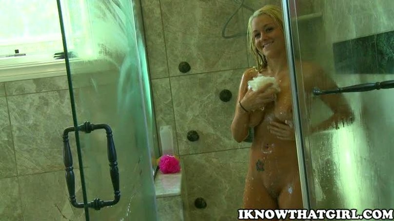 Slutty blonde teen surprised under the shower #73755174