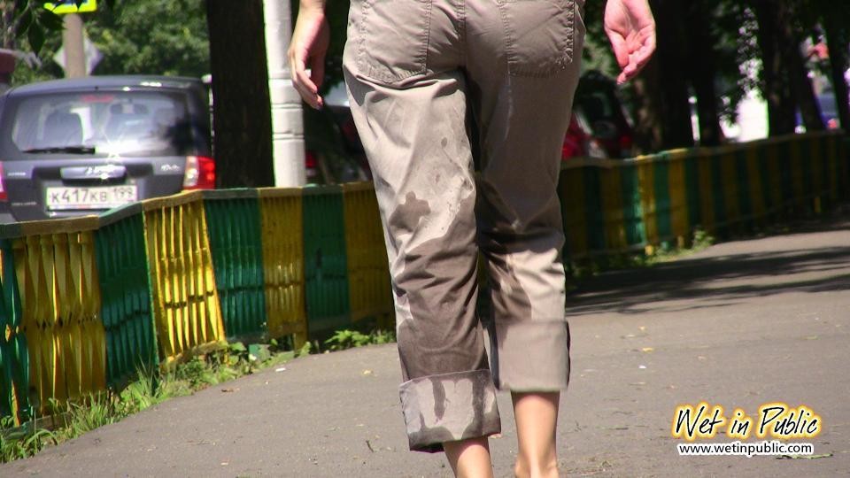 Cute chick finds no better place to wet her pants than this bus stop #73239437