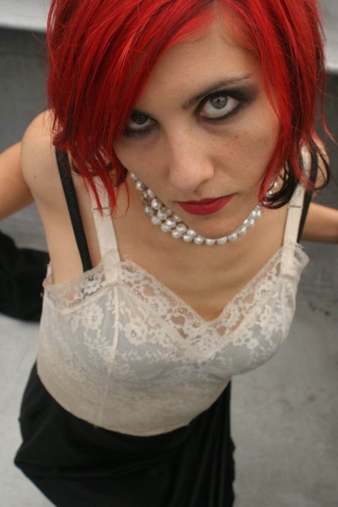 Gothic redhead teen posing #78778288