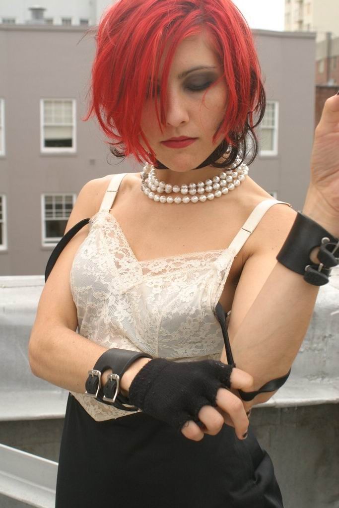 Gothic redhead teen posing #78778298