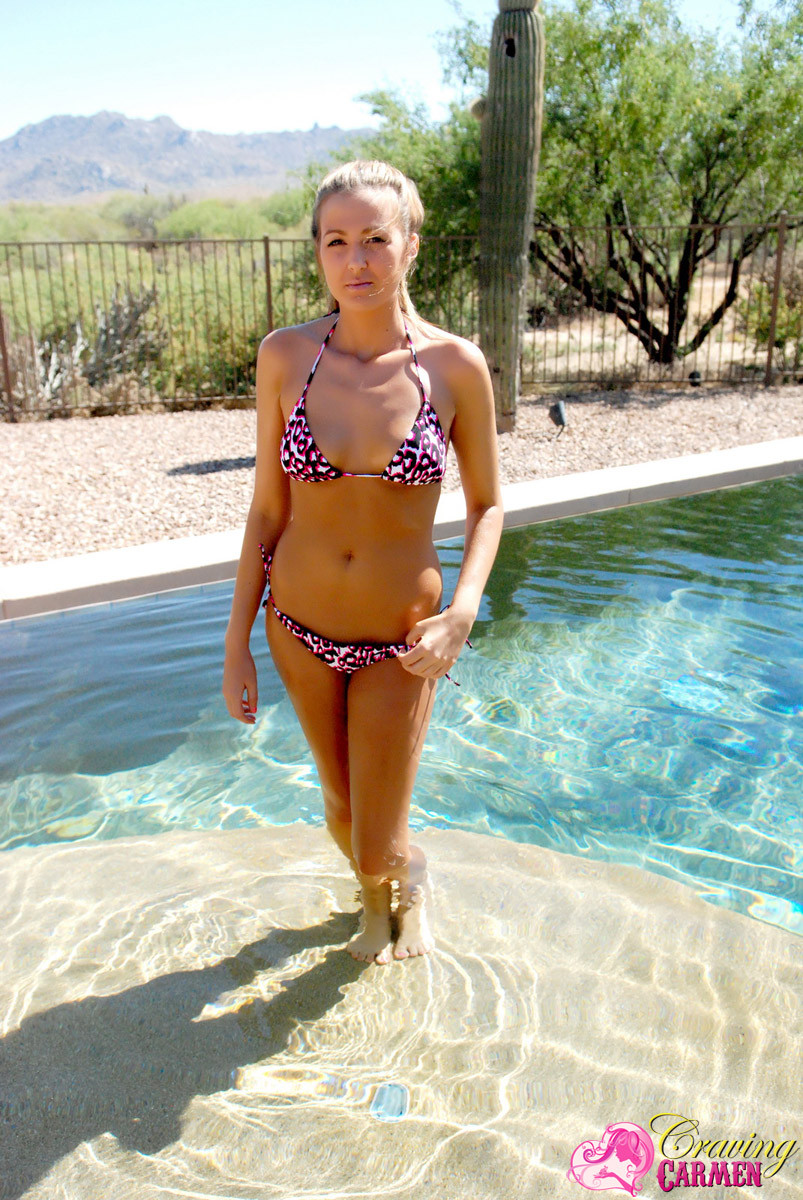 Sexy teen bikini girl outdoors #72507130