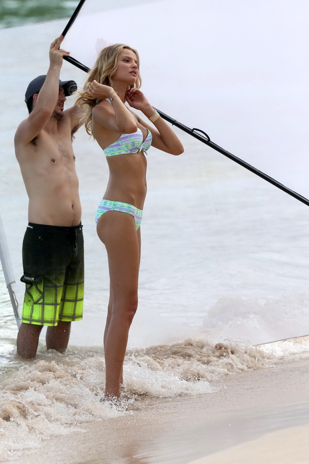 Magdalena Frackowiak doing a bikini photoshoot for Victoria's Secret in St. Bart #75222156