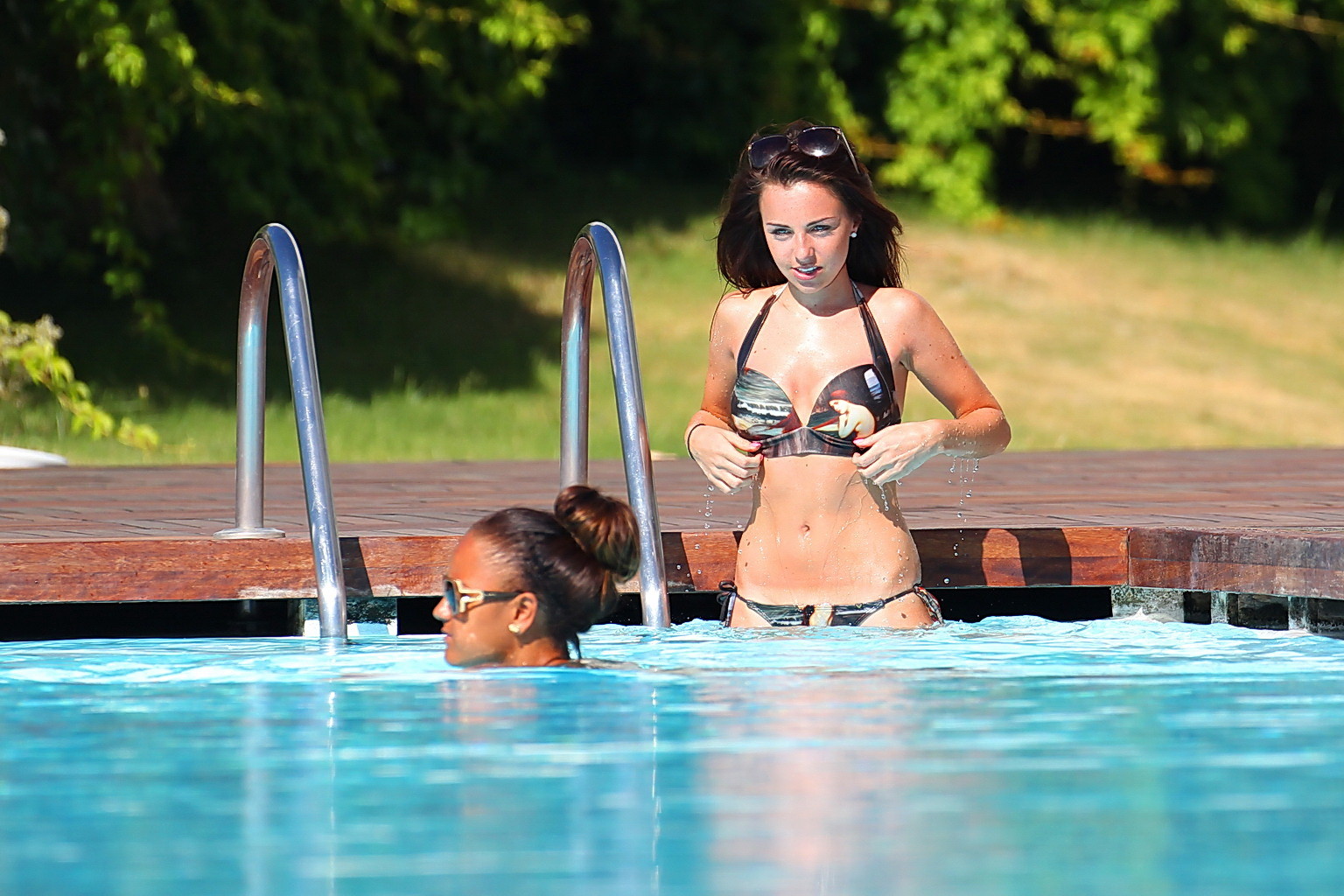 Louisa Lytton wearing two various bikinis poolside on vacation in Turkey #75257213