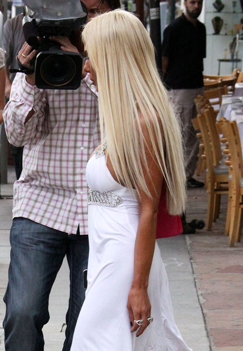 Shauna Sand showing her nice shaved pussy upskirt #75410500