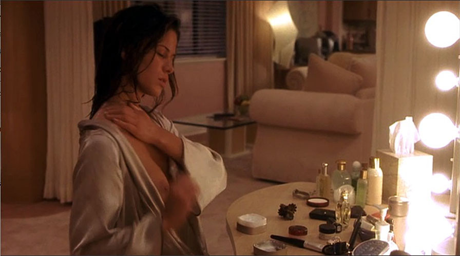 Rhona Mitra showing her nice big tits in mirror in some nude movie scenes #75402738