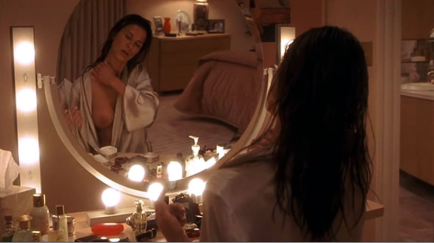 Rhona Mitra showing her nice big tits in mirror in some nude movie scenes #75402763