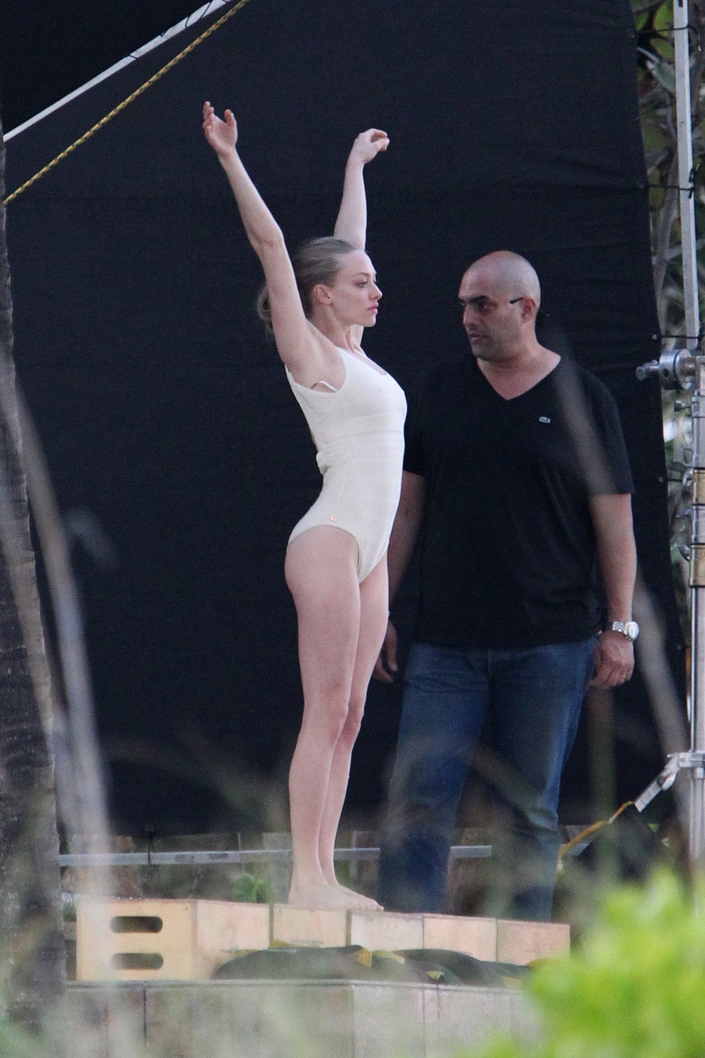 Amanda Seyfried caught in nude leotard while filming video at the beach in Miami #75172676