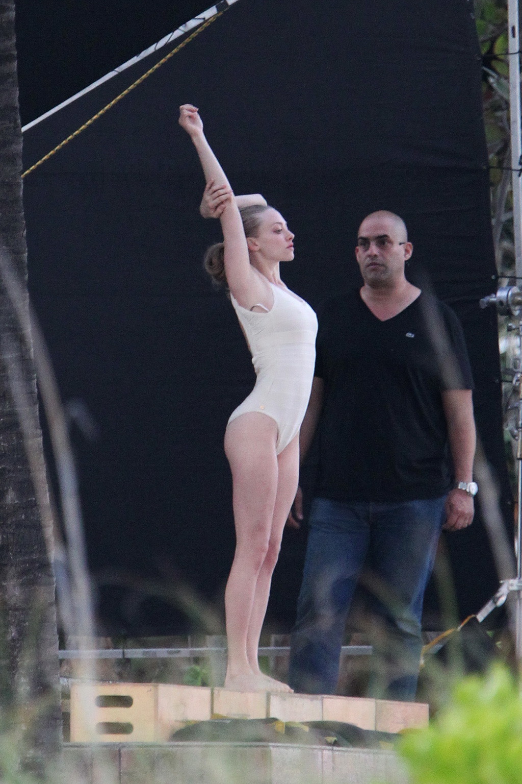 Amanda Seyfried caught in nude leotard while filming video at the beach in Miami #75172693