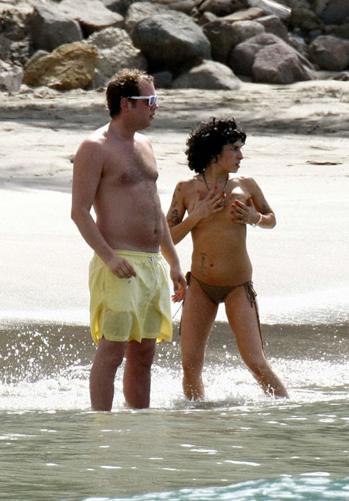 Amy Winehouse showing her nice big tits on beach #75406969