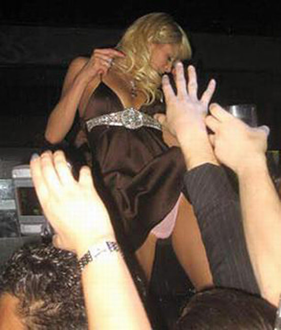 Celebrity Paris Hilton sexy upskirt and nasty nipple slip #75419814