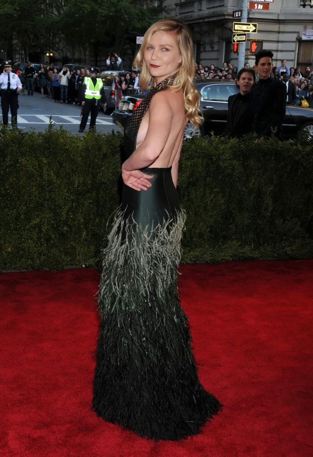 Braless Kirsten Dunst showing cleavage  side boob at the 2013 Met Gala in NYC #75233201