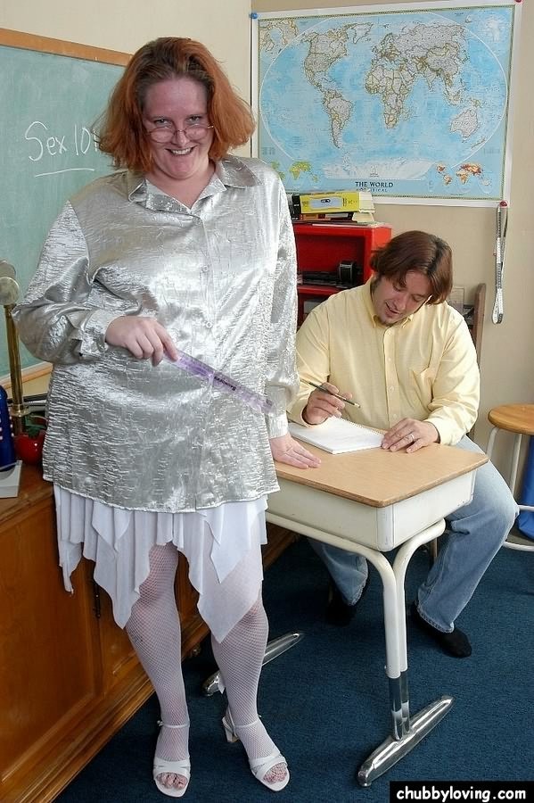 Fat redhead mature teacher giving a blowjob in the classroom #71852556