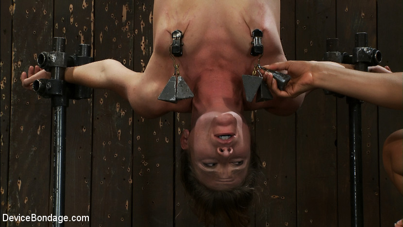 Ariel X is bound upside down to machine by lezdoms #71917532