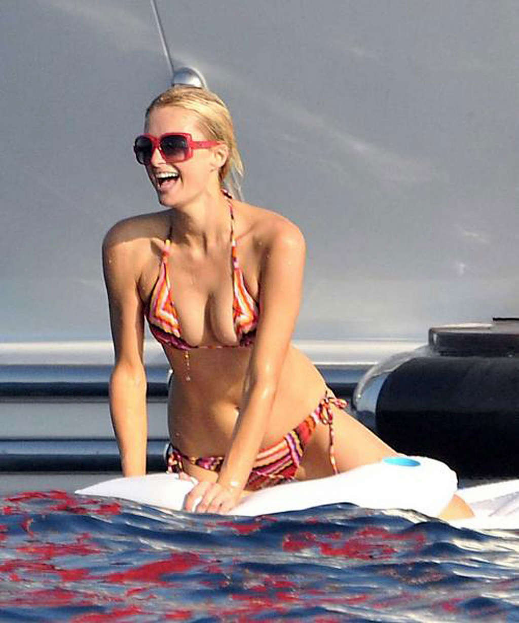 Paris Hilton enjoying on yacht in topless and showing sexy body #75340464