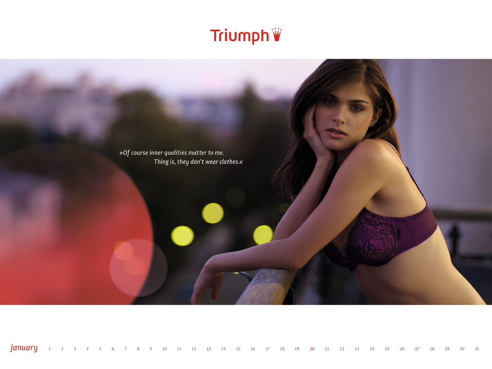 Elisa Sednaoui in very sexy Triumph 2012 lingerie calendar #75276937
