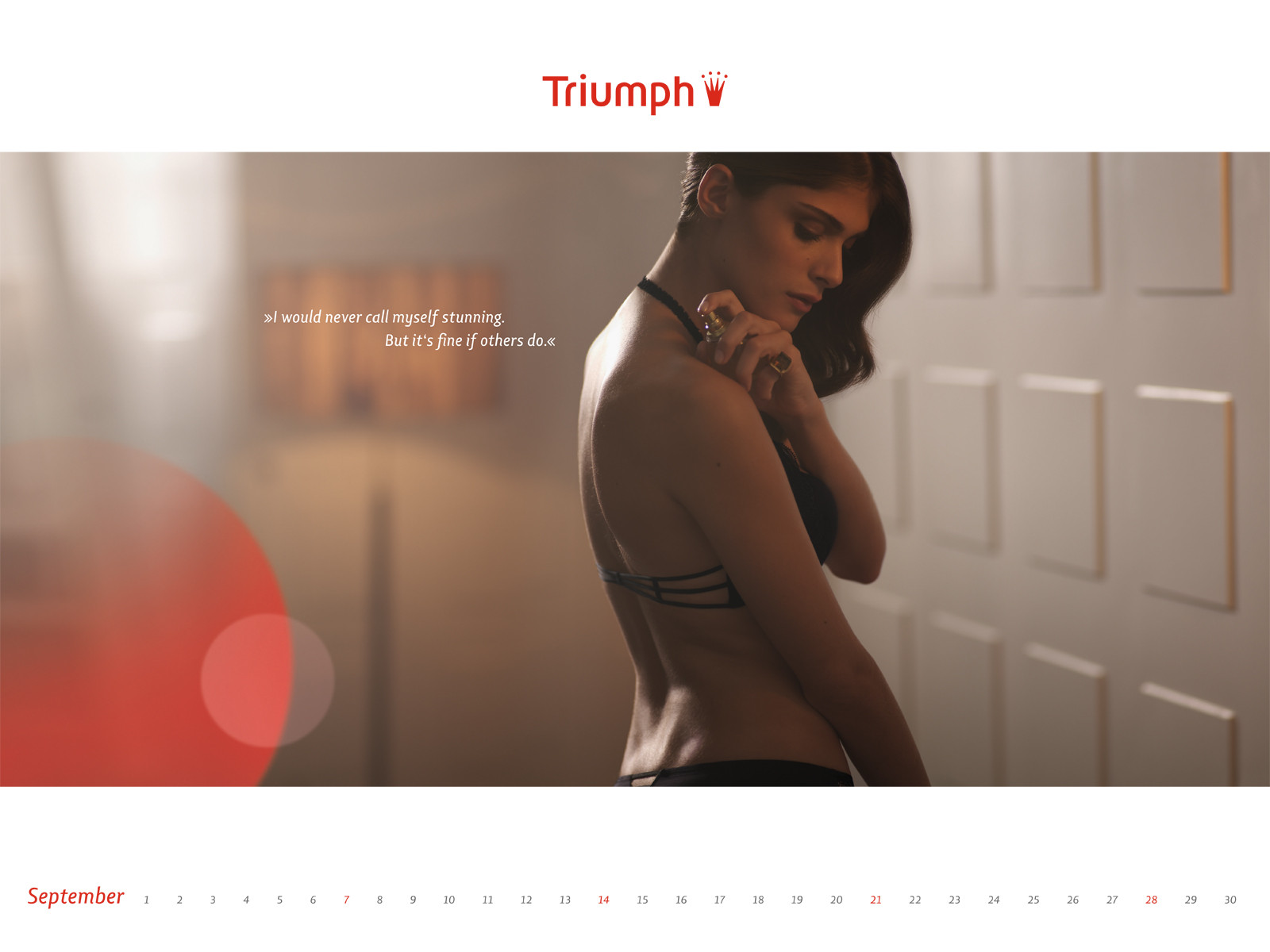 Elisa Sednaoui in very sexy Triumph 2012 lingerie calendar #75276984