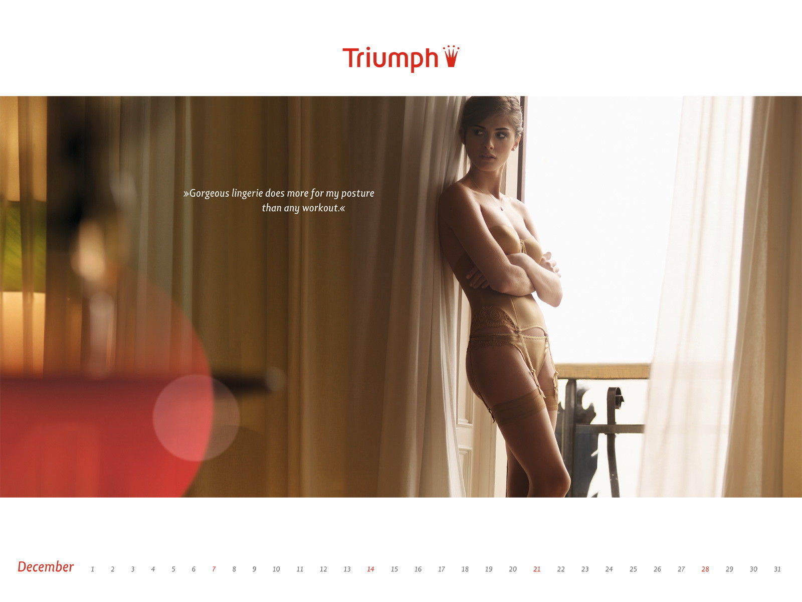 Elisa Sednaoui in very sexy Triumph 2012 lingerie calendar #75277007