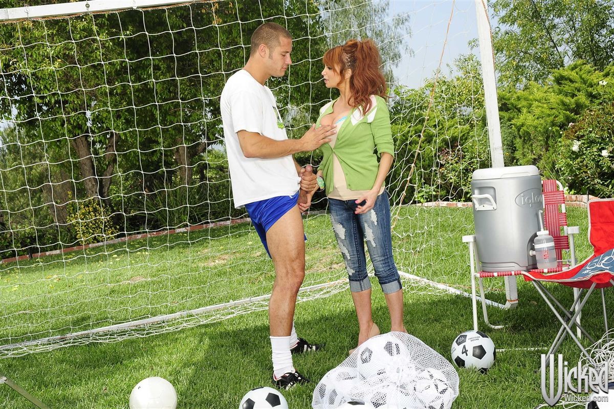 Taylor Wane gets nailed by a coach during soccer practice #78969848