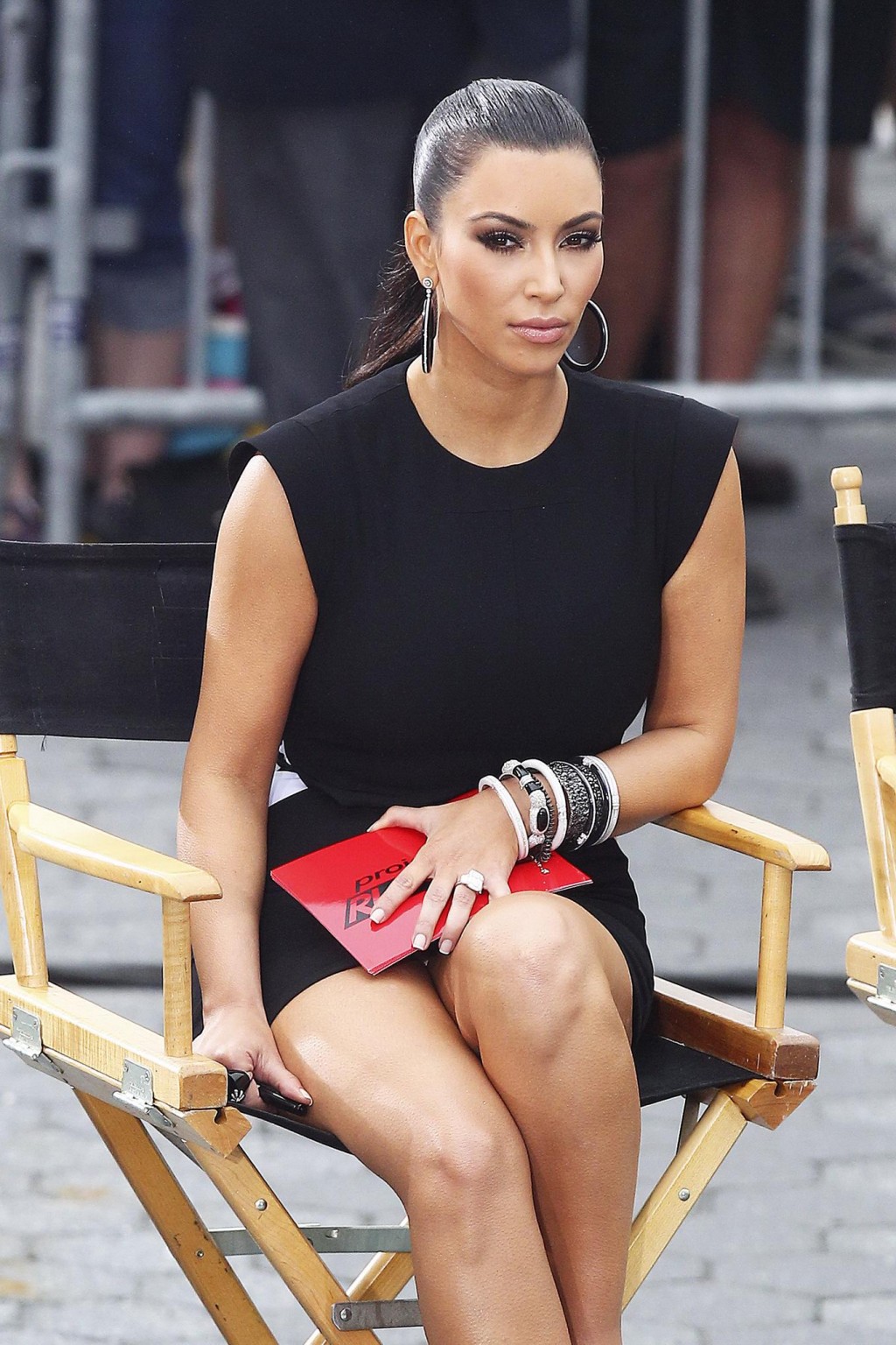 Kim Kardashian upskirt on the set of Project Runway in NYC #75298534