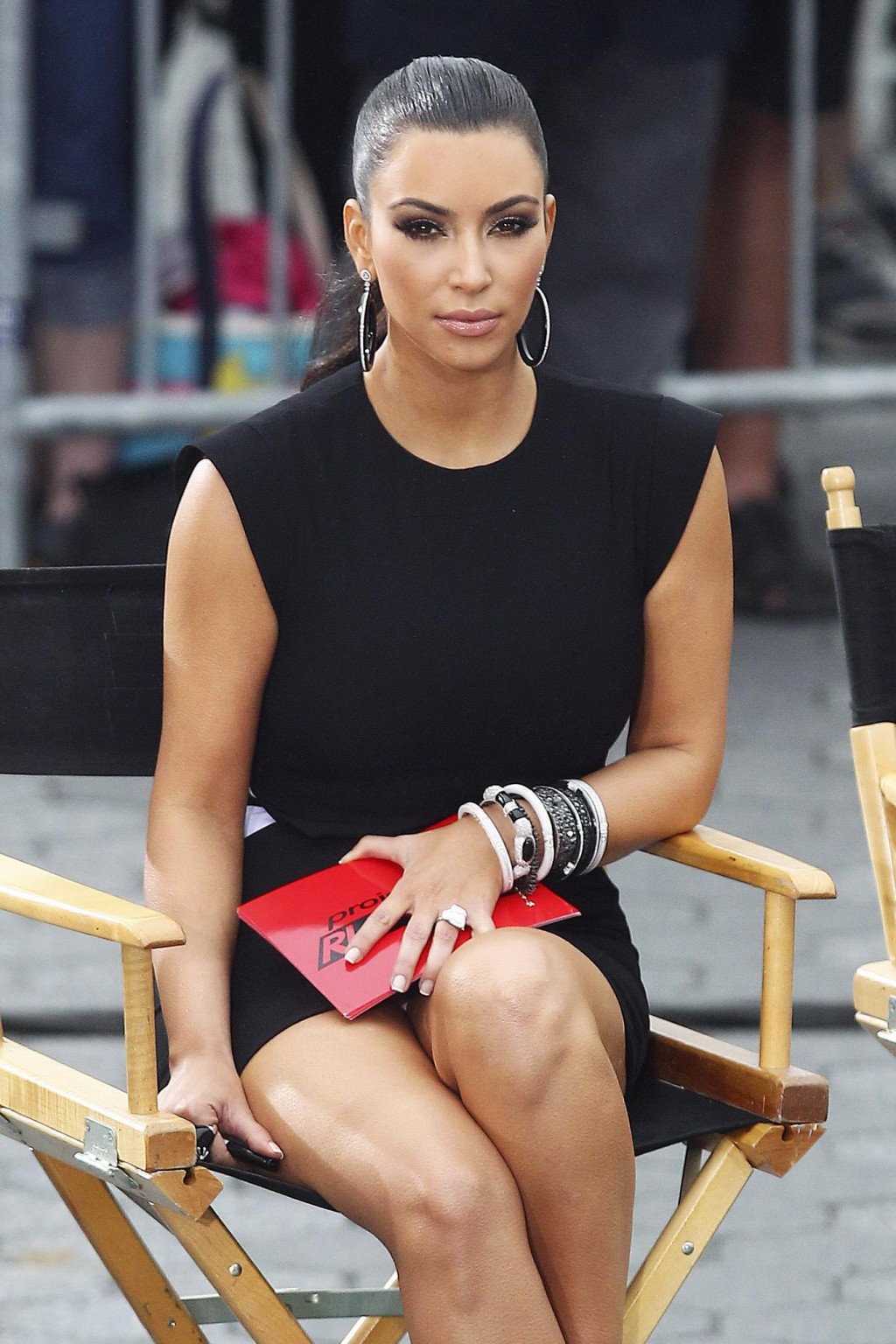 Kim Kardashian upskirt on the set of Project Runway in NYC #75298535