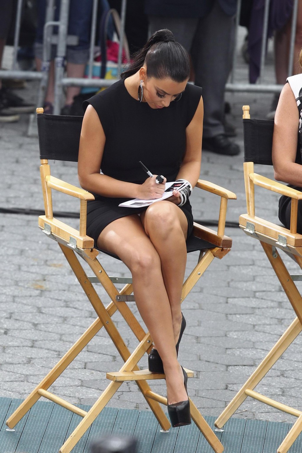 Kim Kardashian upskirt on the set of Project Runway in NYC #75298538