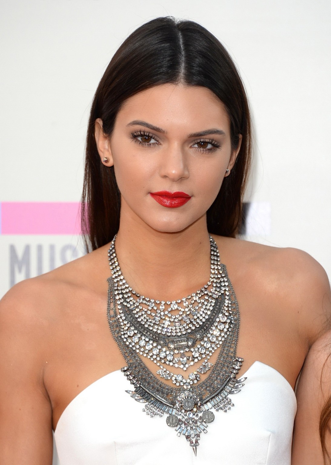 Kendall Jenner wearing tiny white mini dress at 2013 American Music Awards in Lo #75211987